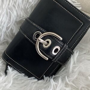 Coach Black Wallet with Silver Buckle